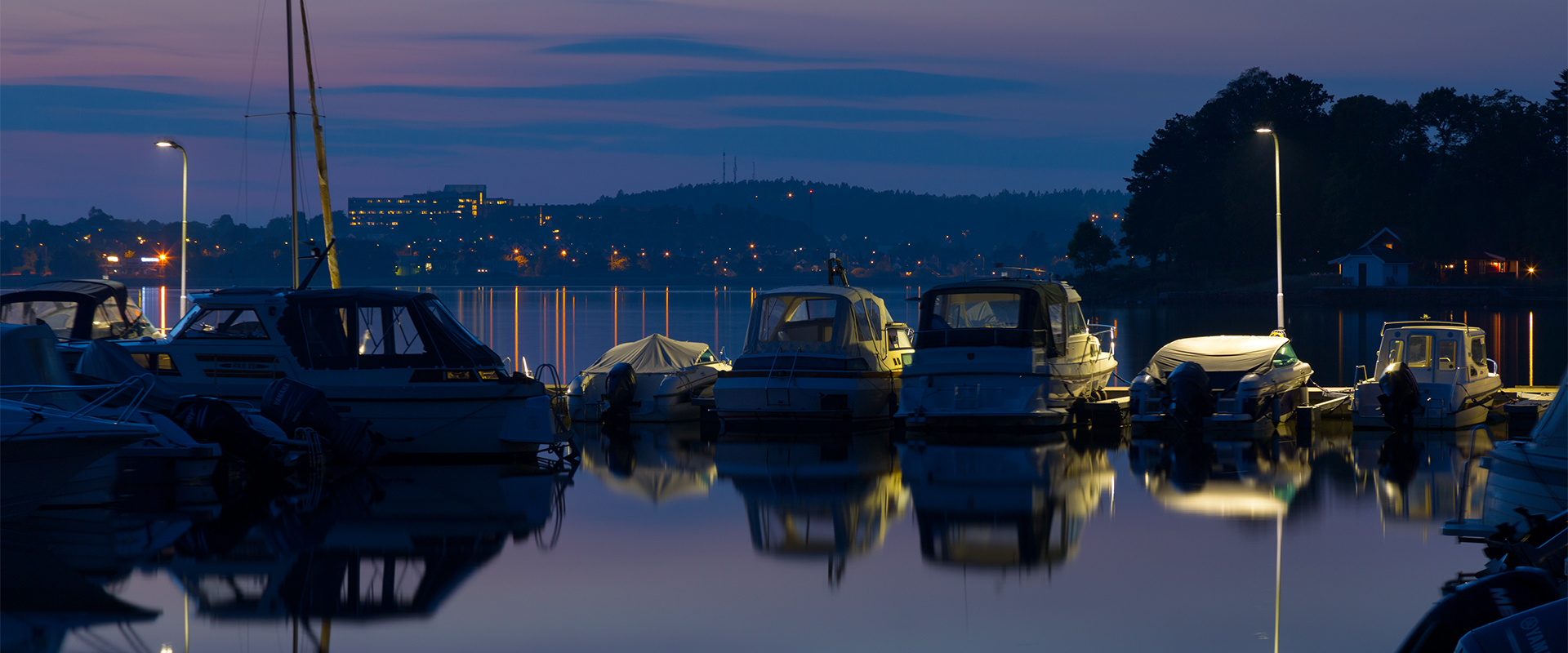 turistic port of Tønsberg lighting