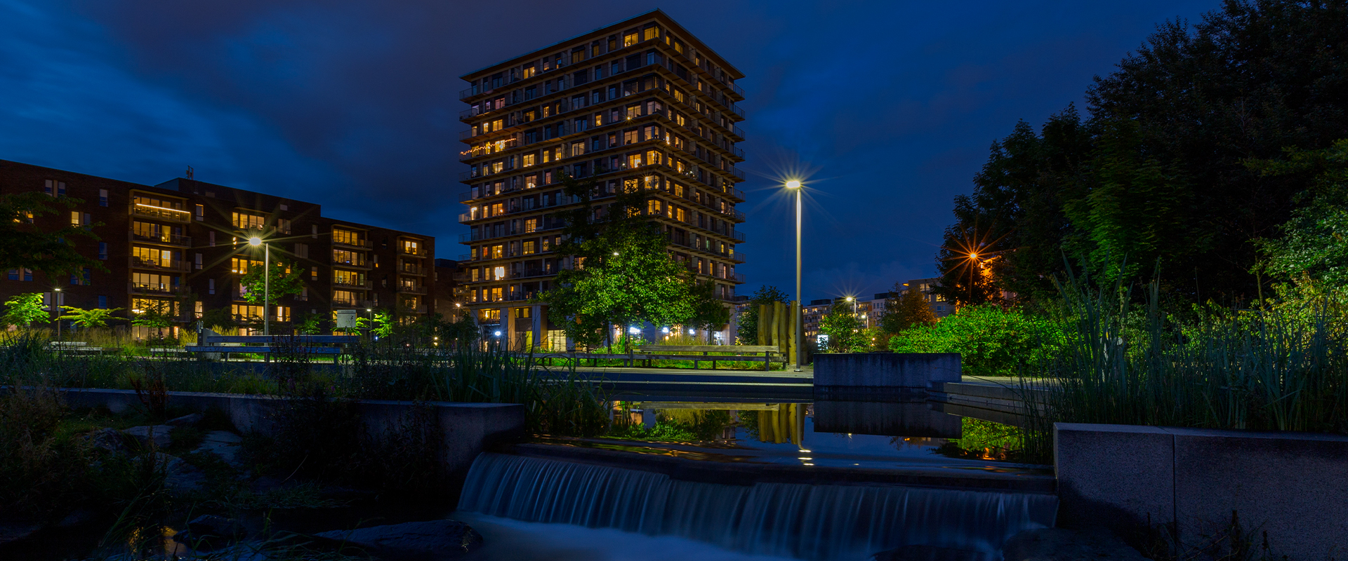 urban LED lighting of Ensjøbyen Park