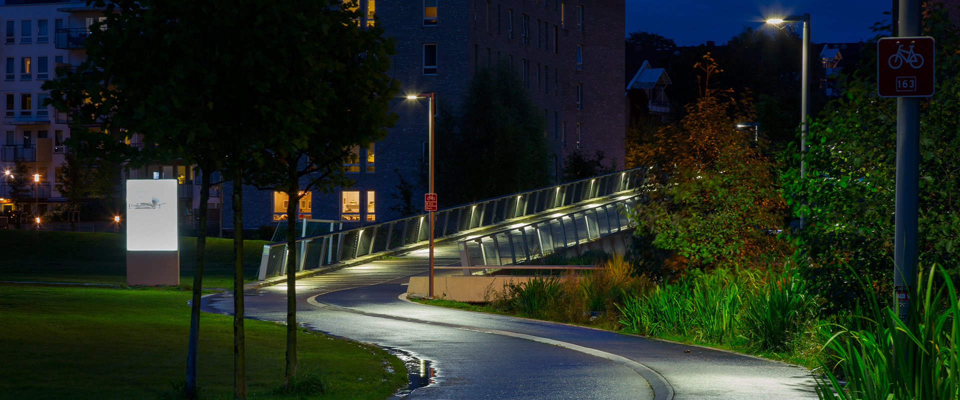 urban LED lighting of Ensjøbyen Park