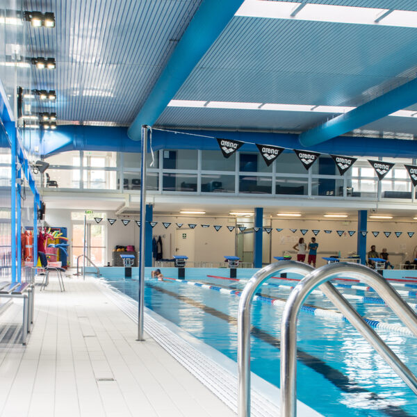 indoor public pool lighting