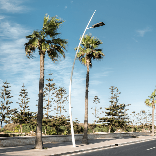 Design poles for outdoor street functional lighting